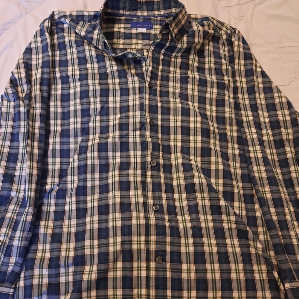 Simply Styled, Size XL, Blue Checkered